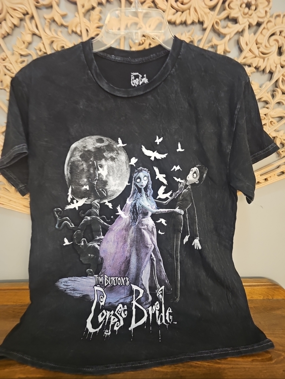 NWOT Tim Burton's Corpse Bride Black Graphic Tee - Purple Accents Medium